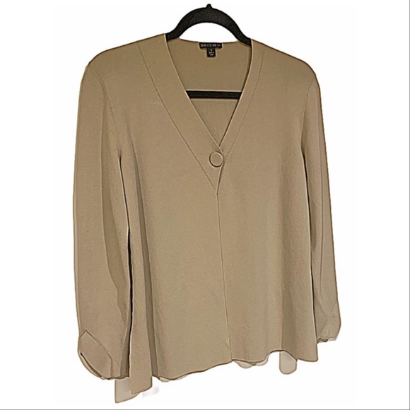 Lafayette 148 New York Cardigan Beige open collarless cardigan Size S - Picture 8 of 10